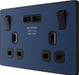 BG Evolve PCDDB22U3B 13A Double Switched Power Socket + 2xUSB(3.1A) - Matt Blue (Black) - westbasedirect.com