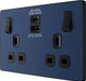 BG Evolve PCDDB22UAC30B 13A Double Switched Power Socket + USB C 30W + USB A(3.1A) - Matt Blue (Black) - westbasedirect.com