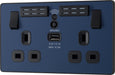 BG Evolve PCDDB22UWRB 13A Double Switched Power Socket + WiFi Extender + 1xUSB(2.1A) - Matt Blue (Black) - westbasedirect.com