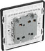 BG Evolve PCDDB42B 20A 16AX 2 Way Double Light Switch - Matt Blue (Black) - westbasedirect.com