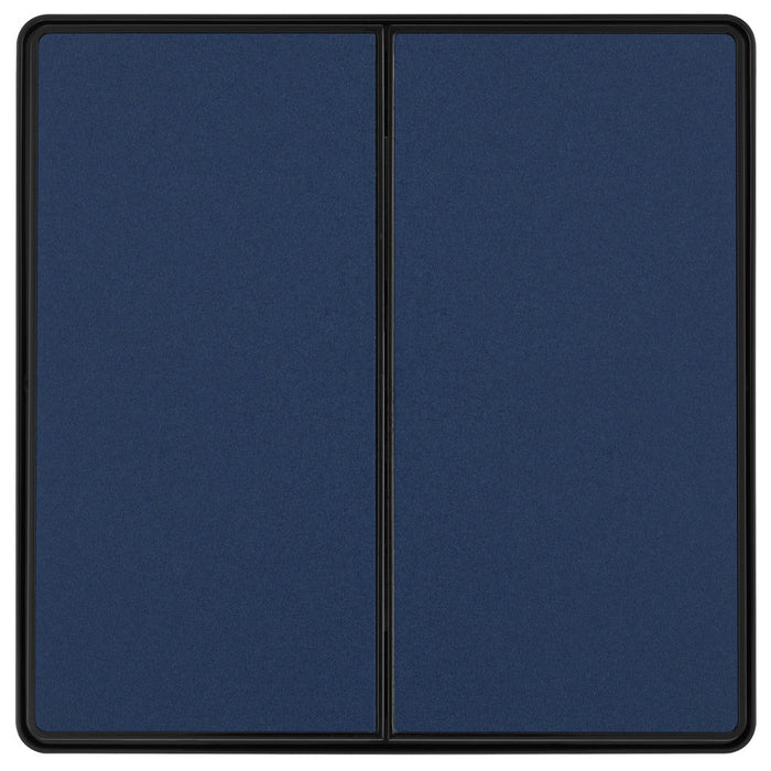 BG Evolve PCDDB42EB 20A 16AX 2 Way Double Light Switch, Edge to Edge Rocker - Matt Blue (Black) - westbasedirect.com