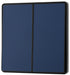 BG Evolve PCDDB42EB 20A 16AX 2 Way Double Light Switch, Edge to Edge Rocker - Matt Blue (Black) - westbasedirect.com