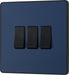 BG Evolve PCDDB43B 20A 16AX 2 Way Triple Light Switch - Matt Blue (Black) - westbasedirect.com