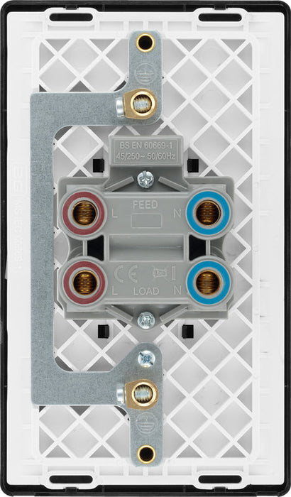 BG Evolve PCDDB72B 45A Double Pole Rectangular Switch with LED Power Indicator - Matt Blue (Black) - westbasedirect.com