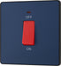 BG Evolve PCDDB74B 45A Double Pole Square Switch with LED Power Indicator - Matt Blue (Black) - westbasedirect.com