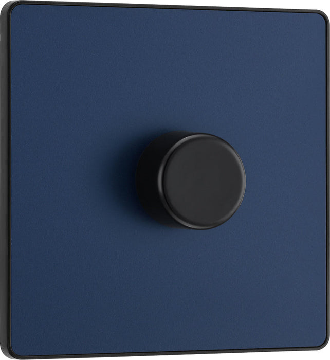 BG Evolve PCDDB81B 2-Way Trailing Edge LED 200W Single Dimmer Switch Push On/Off - Matt Blue (Black) - westbasedirect.com