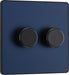 BG Evolve PCDDB82B 2-Way Trailing Edge LED 200W Double Dimmer Switch Push On/Off - Matt Blue (Black) - westbasedirect.com