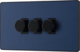 BG Evolve PCDDB83B 2-Way Trailing Edge LED 200W Triple Dimmer Switch Push On/Off - Matt Blue (Black) - westbasedirect.com