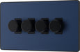 BG Evolve PCDDB84B 2-Way Trailing Edge LED 200W Quadruple Dimmer Switch Push On/Off - Matt Blue (Black) - westbasedirect.com