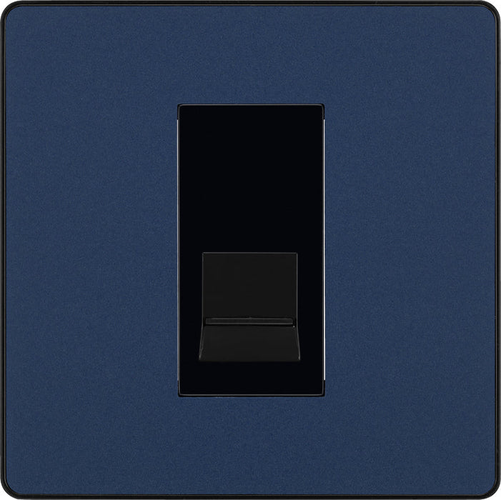 BG Evolve PCDDBBTS1B Single Secondary Telephone Socket - Matt Blue (Black) - westbasedirect.com