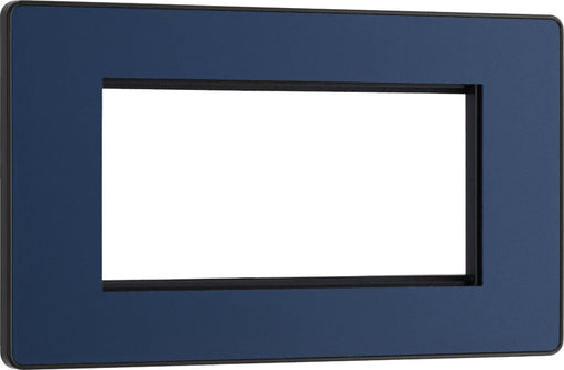 BG Evolve PCDDBEMR4B Quadruple Rectangular Front Plate (100 x 50) - Matt Blue (Black) - westbasedirect.com