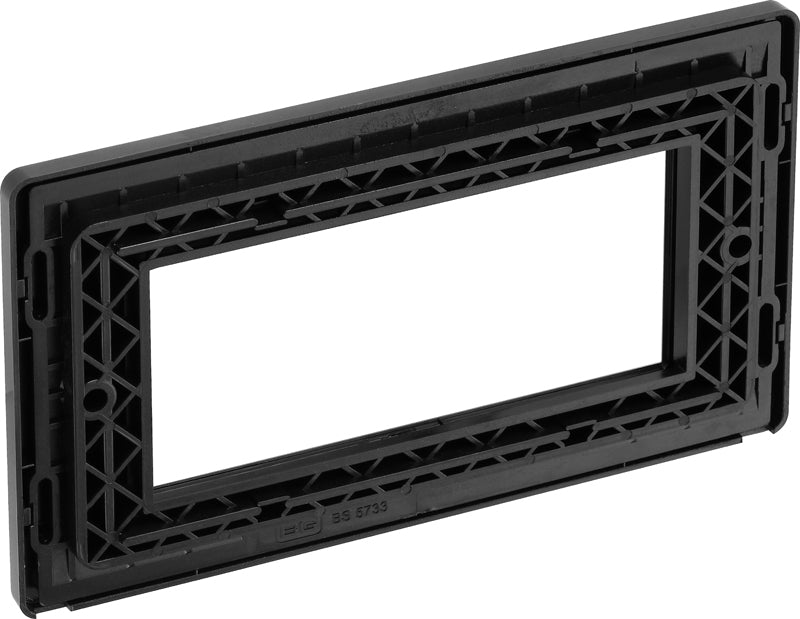 BG Evolve PCDDBEMR4B Quadruple Rectangular Front Plate (100 x 50) - Matt Blue (Black) - westbasedirect.com