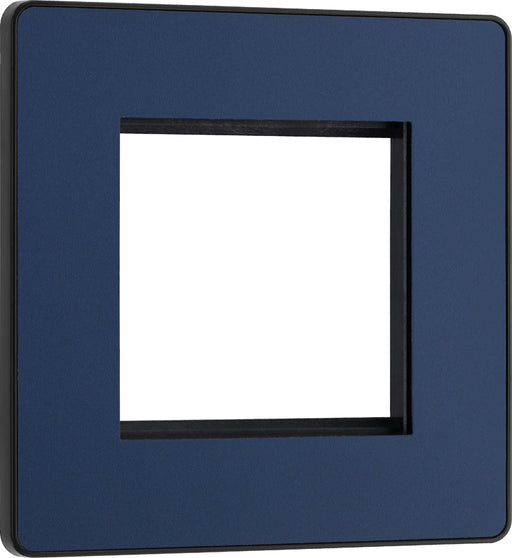 BG Evolve PCDDBEMS2B Twin Euro Module Aperture Single Front Plate (50 x 50) - Matt Blue (Black) - westbasedirect.com