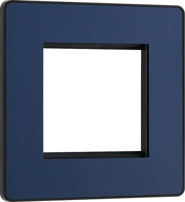 BG Evolve PCDDBEMS2B Twin Euro Module Aperture Single Front Plate (50 x 50) - Matt Blue (Black) - westbasedirect.com