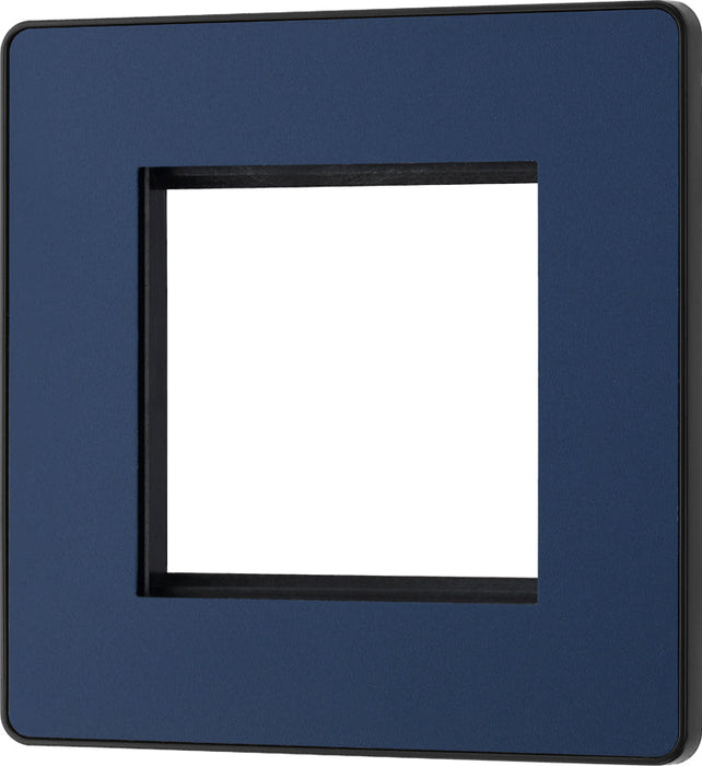 BG Evolve PCDDBEMS2B Twin Euro Module Aperture Single Front Plate (50 x 50) - Matt Blue (Black) - westbasedirect.com