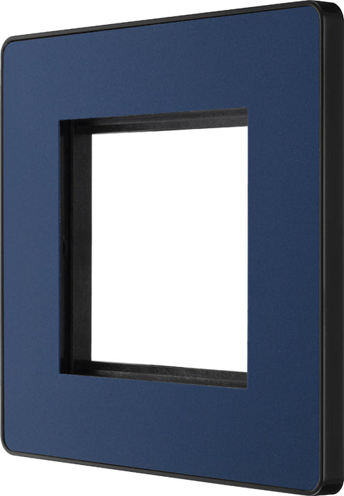 BG Evolve PCDDBEMS2B Twin Euro Module Aperture Single Front Plate (50 x 50) - Matt Blue (Black) - westbasedirect.com