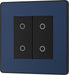 BG Evolve PCDDBTDS2B 2-Way Secondary 200W Double Touch Dimmer Switch - Matt Blue (Black) - westbasedirect.com
