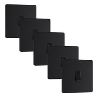 BG Evolve PCDMB12Bx5 20A 16AX 2 Way Single Light Switch - Matt Black (Black) (5 Pack)