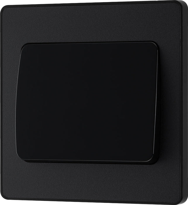 BG Evolve PCDMB12WB 20A 16AX 2 Way Single Light Switch, Wide Rocker - Matt Black (Black) - westbasedirect.com