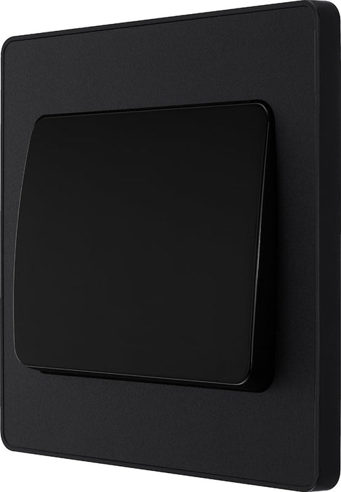 BG Evolve PCDMB12WB 20A 16AX 2 Way Single Light Switch, Wide Rocker - Matt Black (Black) - westbasedirect.com