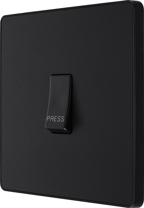 BG Evolve PCDMB14B 10A Single Press Switch - Matt Black (Black) - westbasedirect.com