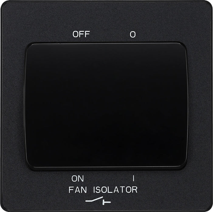 BG Evolve PCDMB15B 10A Triple Pole Fan Isolator Switch - Matt Black (Black) - westbasedirect.com