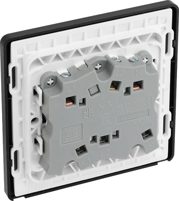 BG Evolve PCDMB15B 10A Triple Pole Fan Isolator Switch - Matt Black (Black) - westbasedirect.com