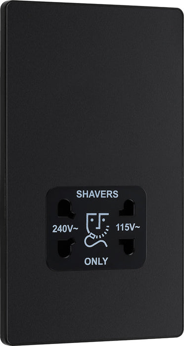 BG Evolve PCDMB20B 115/240V Dual Voltage Shaver Socket - Matt Black (Black) - westbasedirect.com