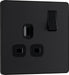 BG Evolve PCDMB21B 13A Single Switched Power Socket - Matt Black (Black) - westbasedirect.com