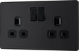 BG Evolve PCDMB22B 13A Double Switched Power Socket - Matt Black (Black) - westbasedirect.com