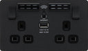 BG Evolve PCDMB22UWRB 13A Double Switched Power Socket + WiFi Extender + 1xUSB(2.1A) - Matt Black (Black) - westbasedirect.com