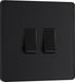 BG Evolve PCDMB42B 20A 16AX 2 Way Double Light Switch - Matt Black (Black) - westbasedirect.com