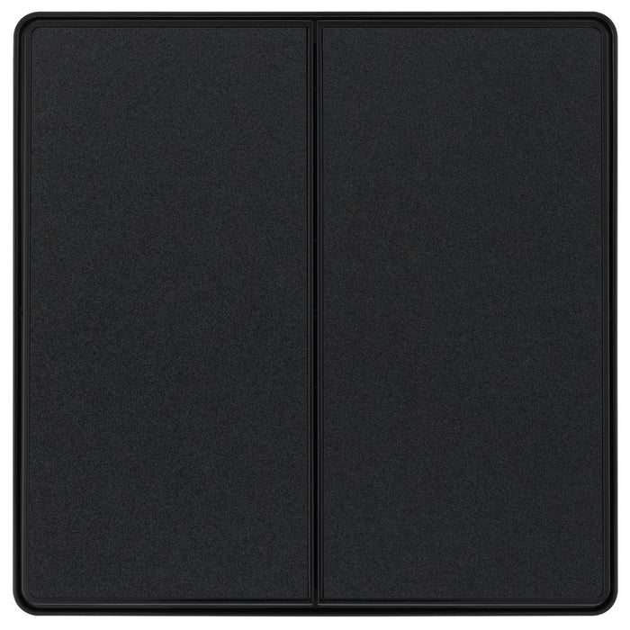 BG Evolve PCDMB42EB 20A 16AX 2 Way Double Light Switch, Edge to Edge Rocker - Matt Black (Black) - westbasedirect.com