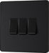 BG Evolve PCDMB43B 20A 16AX 2 Way Triple Light Switch - Matt Black (Black) - westbasedirect.com