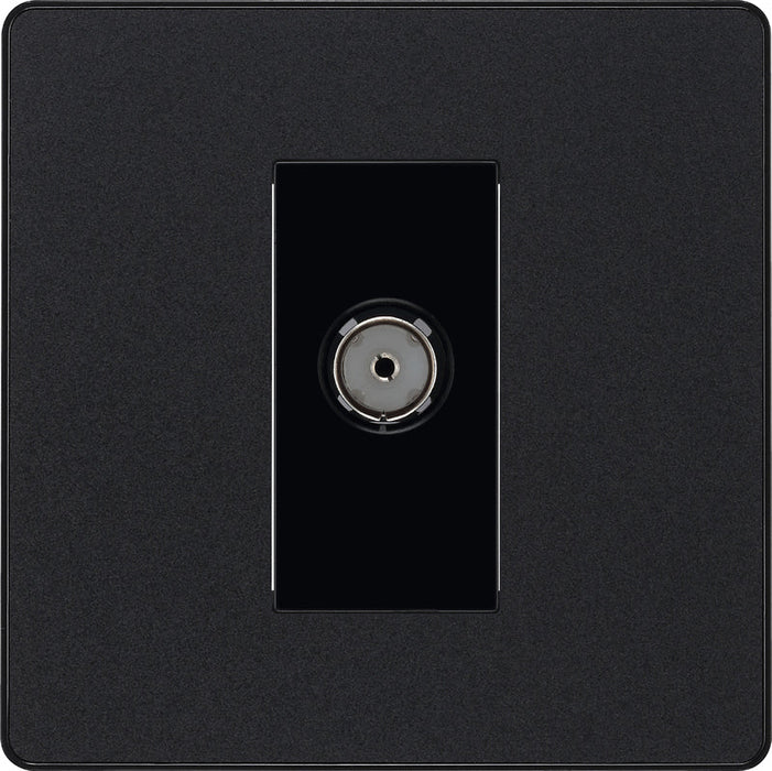 BG Evolve PCDMB60B Single Socket for TV or FM Co-Axial Aerial Connection - Matt Black (Black) - westbasedirect.com