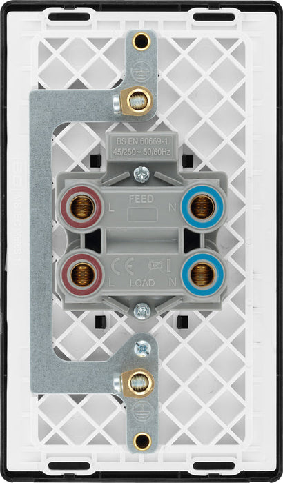 BG Evolve PCDMB72B 45A Double Pole Rectangular Switch with LED Power Indicator - Matt Black (Black) - westbasedirect.com