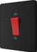 BG Evolve PCDMB74B 45A Double Pole Square Switch with LED Power Indicator - Matt Black (Black) - westbasedirect.com