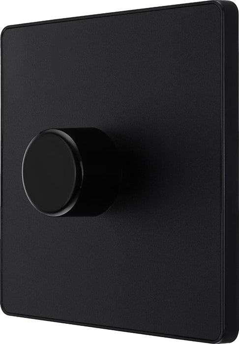 BG Evolve PCDMB81B 2-Way Trailing Edge LED 200W Single Dimmer Switch Push On/Off - Matt Black (Black) - westbasedirect.com