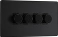 BG Evolve PCDMB84B 2-Way Trailing Edge LED 200W Quadruple Dimmer Switch Push On/Off - Matt Black (Black) - westbasedirect.com