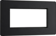 BG Evolve PCDMBEMR4B Quadruple Rectangular Front Plate (100 x 50) - Matt Black (Black) - westbasedirect.com