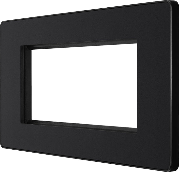 BG Evolve PCDMBEMR4B Quadruple Rectangular Front Plate (100 x 50) - Matt Black (Black) - westbasedirect.com