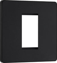 BG Evolve PCDMBEMS1B Single Euro Module Front Plate (25 x 50) - Matt Black (Black)