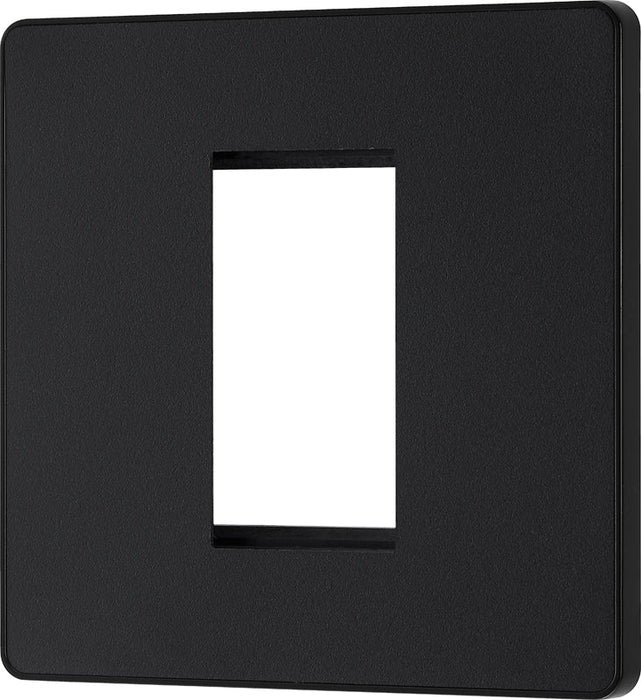 BG Evolve PCDMBEMS1B Single Euro Module Front Plate (25 x 50) - Matt Black (Black) - westbasedirect.com