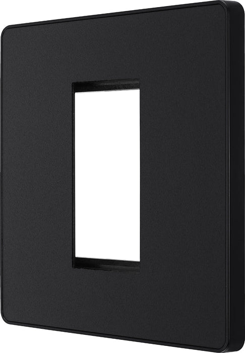 BG Evolve PCDMBEMS1B Single Euro Module Front Plate (25 x 50) - Matt Black (Black) - westbasedirect.com