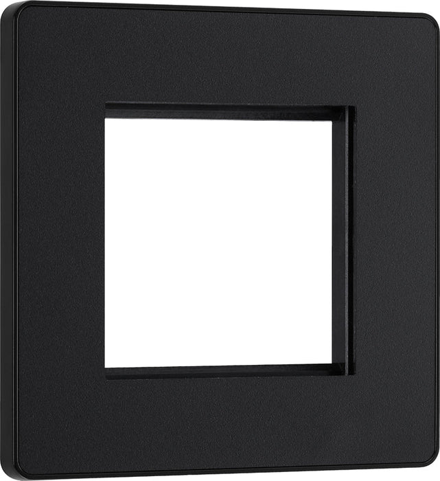 BG Evolve PCDMBEMS2B Twin Euro Module Aperture Single Front Plate (50 x 50) - Matt Black (Black) - westbasedirect.com