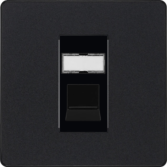 BG Evolve PCDMBRJ451B Single RJ45 Telephone Socket - Matt Black (Black) - westbasedirect.com