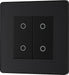 BG Evolve PCDMBTDM2B 2-Way Master 200W Double Touch Dimmer Switch - Matt Black (Black) - westbasedirect.com