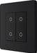 BG Evolve PCDMBTDM2B 2-Way Master 200W Double Touch Dimmer Switch - Matt Black (Black) - westbasedirect.com