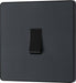 BG Evolve PCDMG12B 20A 16AX 2 Way Single Light Switch - Matt Grey (Black) (5 Pack) - westbasedirect.com