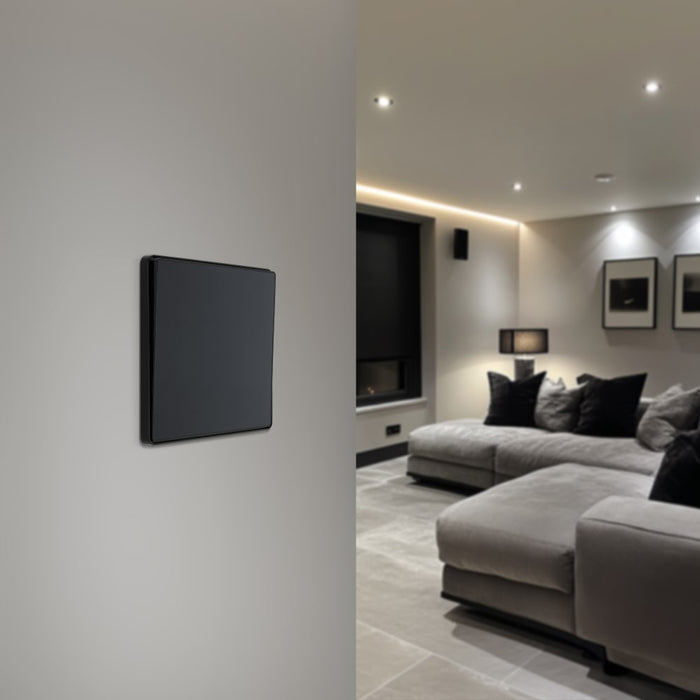 BG Evolve PCDMG12EB 20A 16AX 2 Way Single Light Switch, Edge to Edge Rocker - Matt Grey (Black) - westbasedirect.com